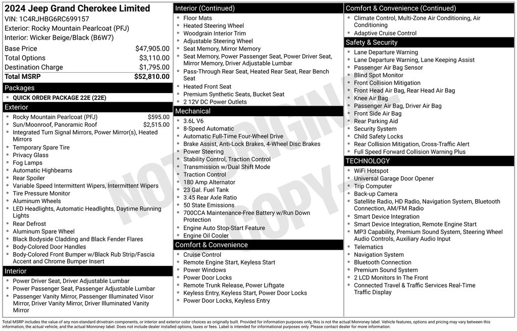 jeep grand cherokee 2024 1C4RJHBG6RC699157 image jeep grand cherokee 2024 1C4RJHBG6RC699157 image
